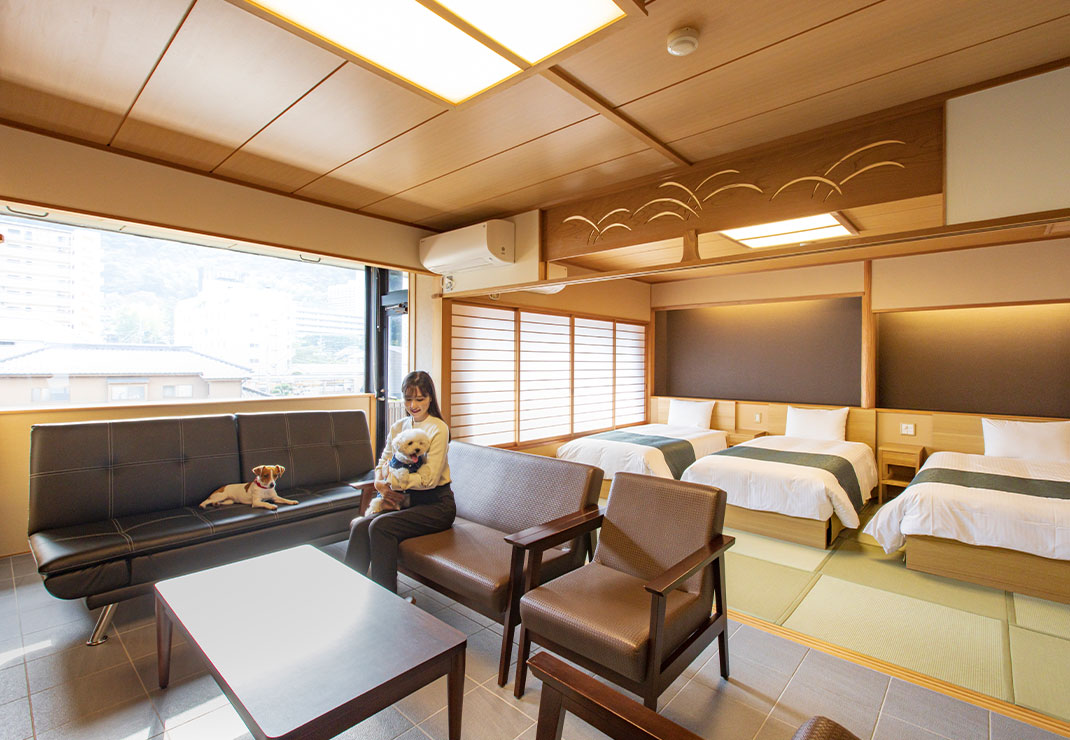 全13室のモダンな雰囲気の客室愛犬と過ごすプライベートな時間